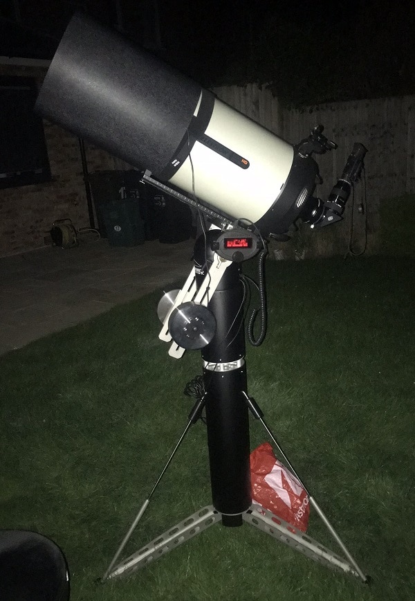 Orpin setup with celestron side outdoors