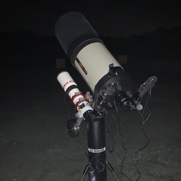 Orpin setup with celestron outside square