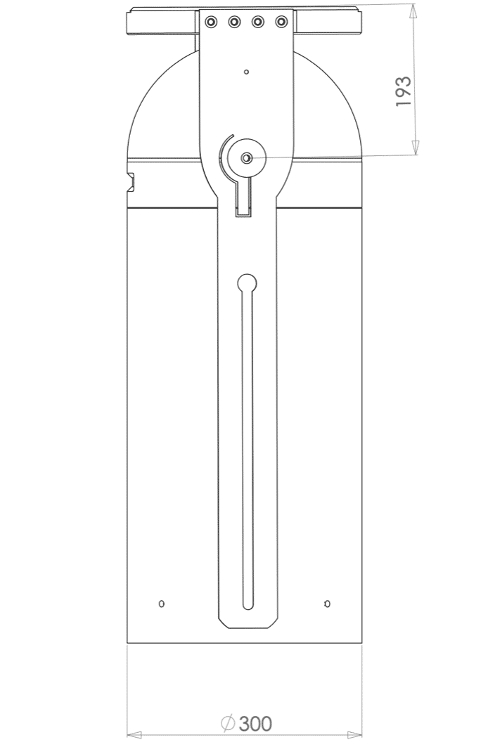 TTS-300 head side view sketch 2:3