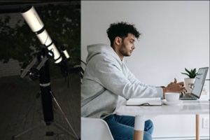 An Alt-Az mount like the Panther Mount can be aligned completely from indoors. No need to be outside to level or Polar align the mount. And it is then ready for either EAA or long exposure Astrophotography   In this post I will explain how you easily can make a complete observation run remotely from a connected PC. As soon as the telescope is set up you can move inside and do the rest from the warm living room.   First lets look at: The typical procedure starting up with a German Equatorial Mount The mount, telescope and camera is set up – mount pointing north (or south if you are in the southern hemisphere) and levelled Go inside and wait for darkness Go outside and perform Polar alignment. This demands [...]